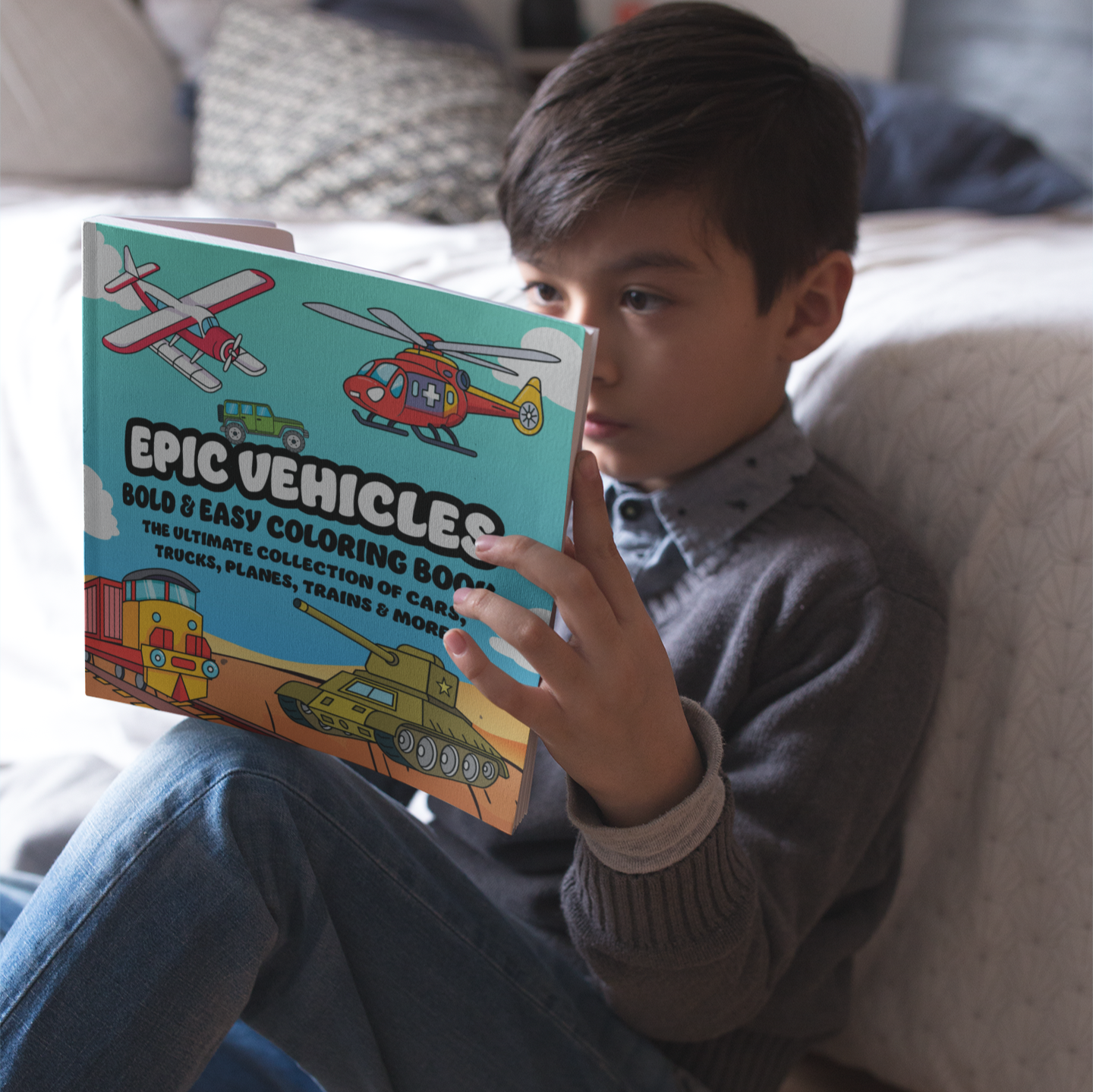 Epic Vehicles Coloring Book - The Ultimate Collection of Cars, Planes, Trains & More